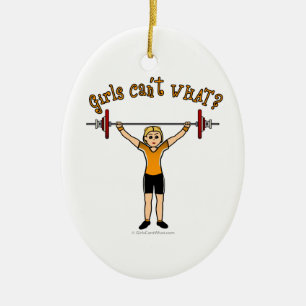 Weight Lifter (Blonde) Ceramic Ornament
