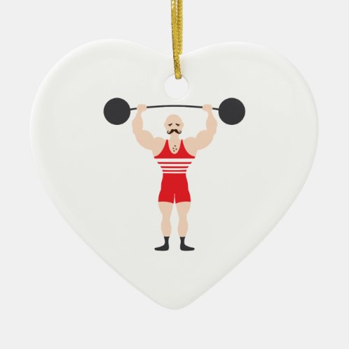 Weight Lifter Ceramic Ornament