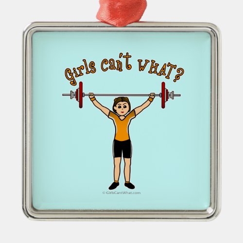 Weight Lifter Light Metal Ornament