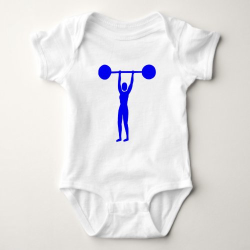 Weight Lifting 02 _ Blue Baby Bodysuit