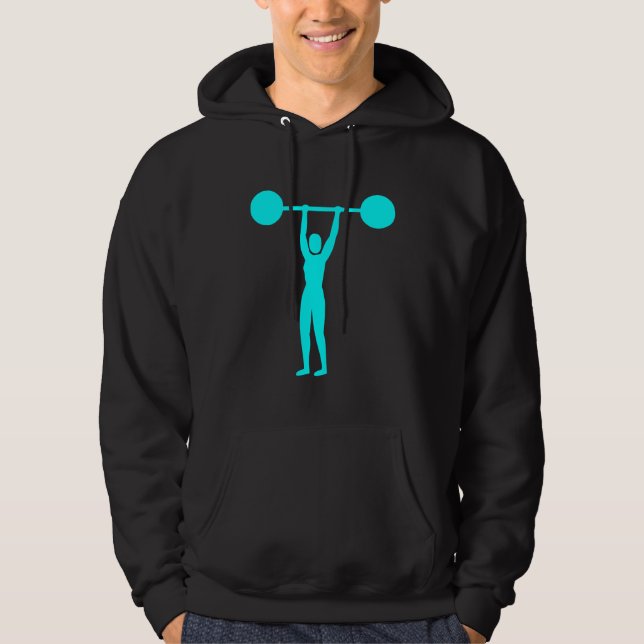 Weight Lifting 02 - Cyan Hoodie (Front)