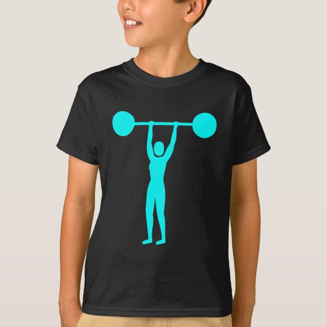 Weight Lifting 02 - Cyan T-Shirt (Front)