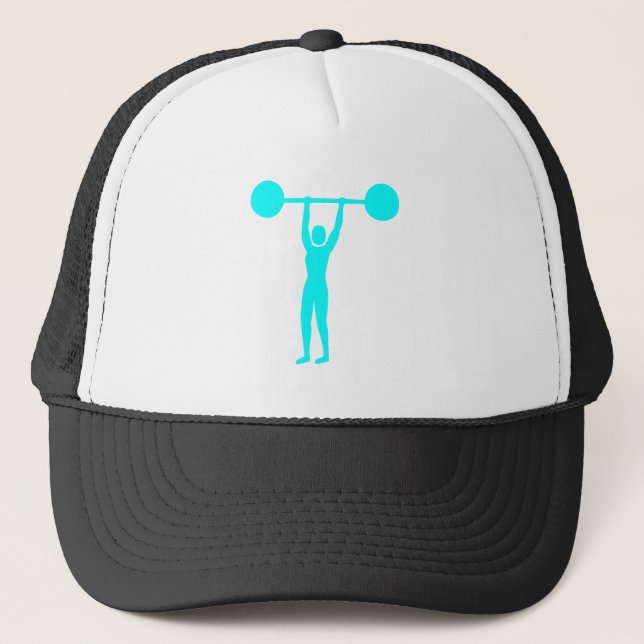 Weight Lifting 02 - Cyan Trucker Hat (Front)