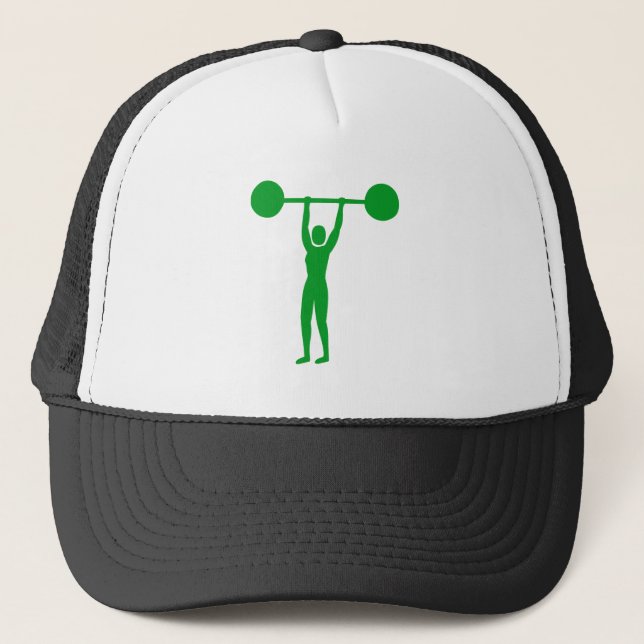 Weight Lifting 02 - Grass Green Trucker Hat (Front)