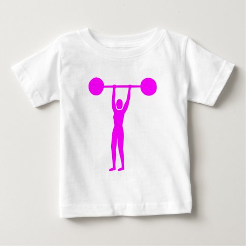 Weight Lifting 02 _ Magenta Baby T_Shirt