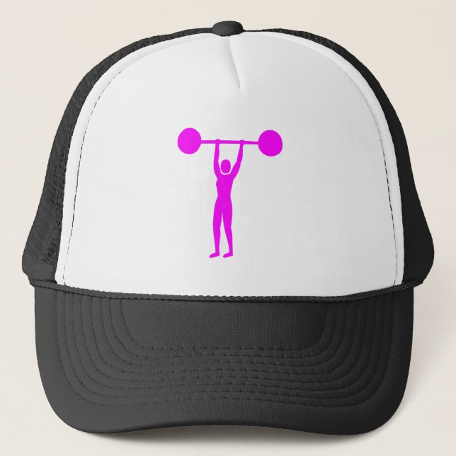 Weight Lifting 02 - Magenta Trucker Hat (Front)