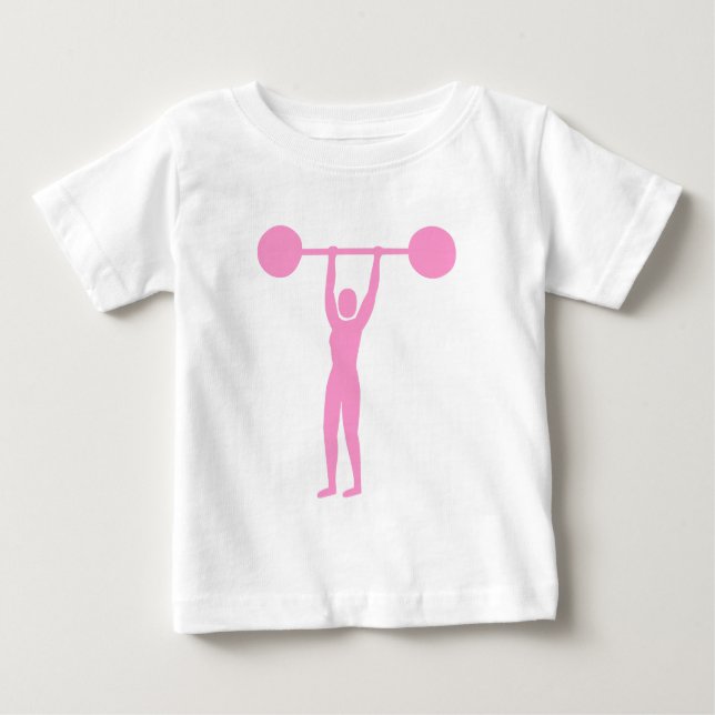 Weight Lifting 02 - Pink Baby T-Shirt (Front)