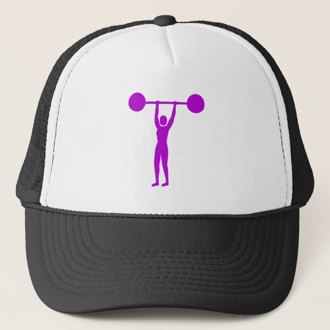 Weight Lifting 02 - Purple Trucker Hat (Front)