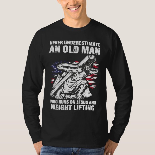 Weight Lifting Dad Christian Weight Training Grand T-Shirt (Front)