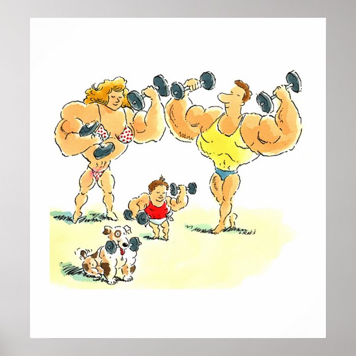 Weight Lifting Family Print