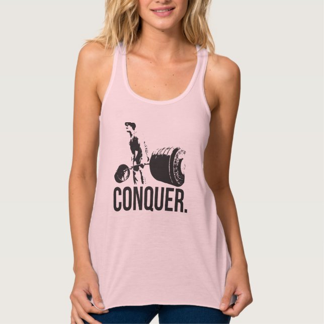 "Weight lifting" Motivation - CONQUER Tank Top (Front)
