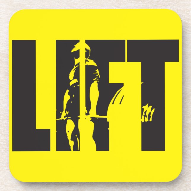 "Weight lifting" Motivation - LIFT Drink Coaster (Front)