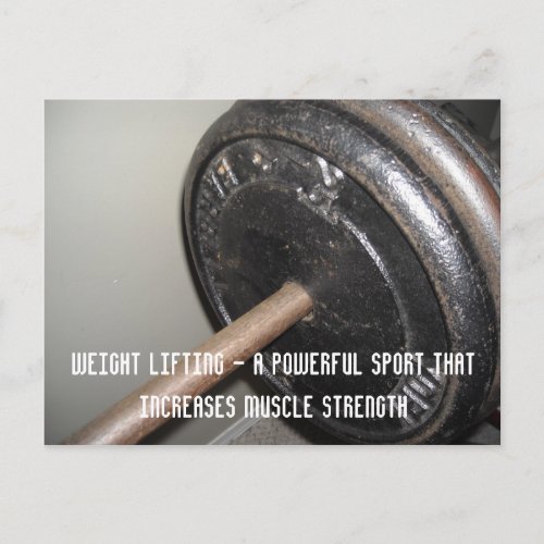 Weight Lifting Motivational Message Postcard