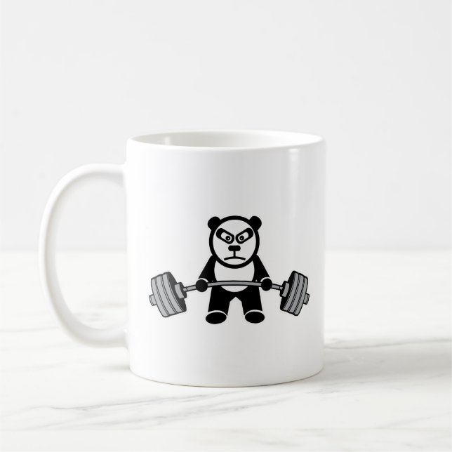 Weight Lifting Panda Bear Anime Cartoon - Workout Coffee Mug (Left)