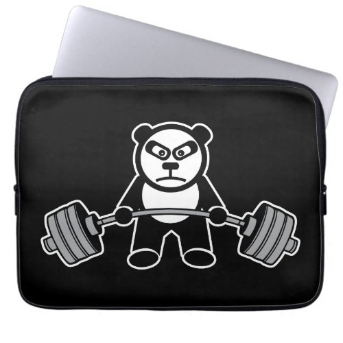 Weight Lifting Panda Bear Anime Cartoon _ Workout Laptop Sleeve