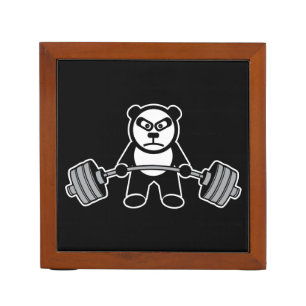 Weight Lifting Panda Bear Anime Cartoon - Workout Pencil/Pen Holder