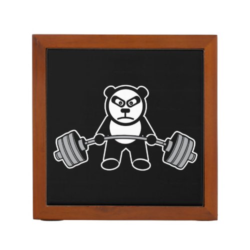 Weight Lifting Panda Bear Anime Cartoon _ Workout PencilPen Holder