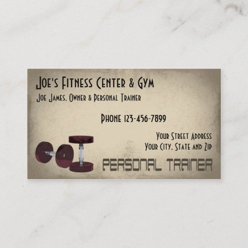 Weight Lifting Personal Trainer Business Card
