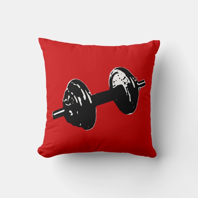 weight lifting throw pillow (Front)