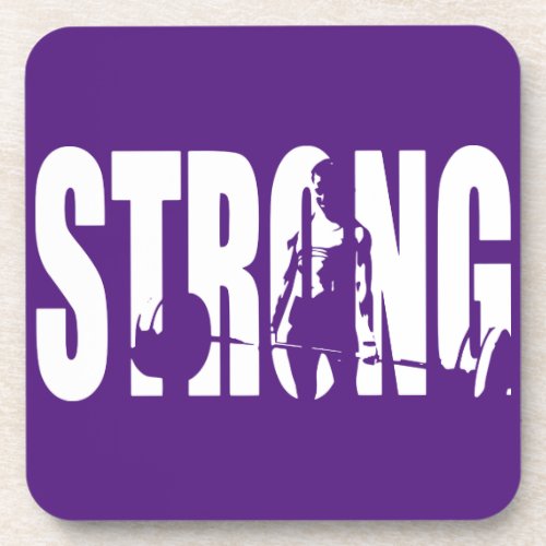 Weight Lifting Womens Motivation _  STRONG Beverage Coaster