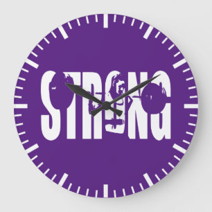 "Weight Lifting" Women's Motivation - STRONG Large Clock