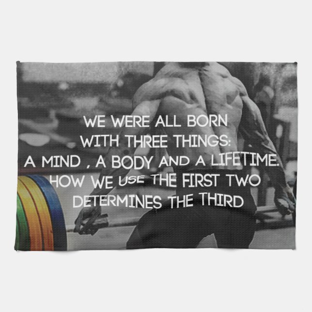 "Weight lifting" Workout Motivational Kitchen Towel (Horizontal)