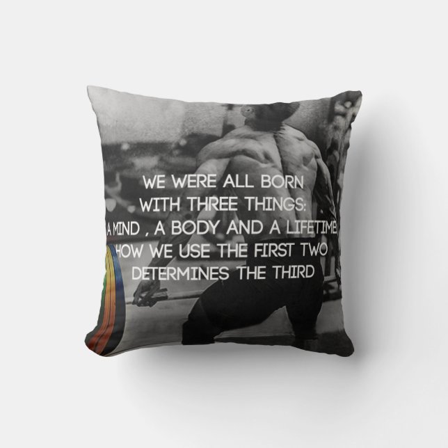 "Weight lifting" Workout Motivational Throw Pillow (Front)