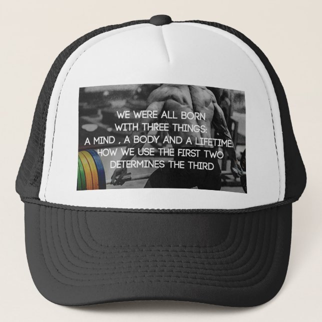 "Weight lifting" Workout Motivational Trucker Hat (Front)