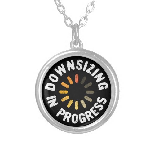 Weight Loss Action Plan Downsizing in Progress Silver Plated Necklace
