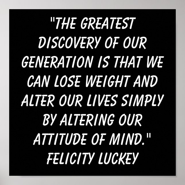 Weight Loss Attitude 1 Poster (Front)