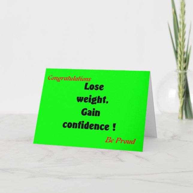 Weight loss be proud greeting cards (Front)