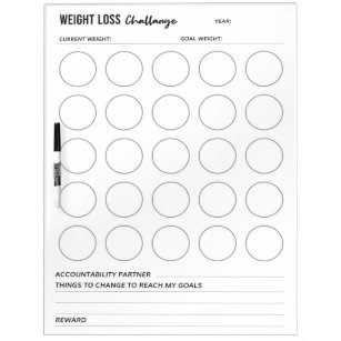 Weight Loss Tracker journal Dry Erase Board | Zazzle