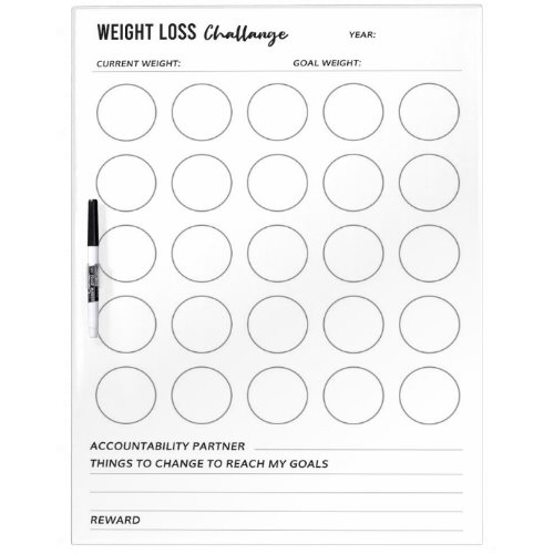 Weight Loss Challenge Tracker Dry Erase Board
