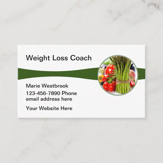 Weight Loss Coach Modern Business Cards (Front)