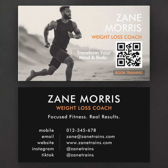 Weight Loss Coach QR Code Business Card (Creator Uploaded)