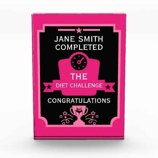 Weight Loss Congratulation Acrylic Award (Front)