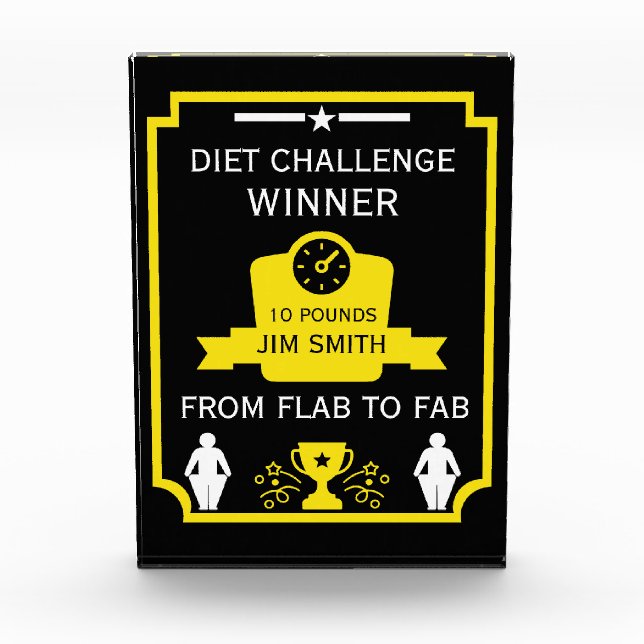Weight Loss Congratulation Acrylic Award (Front)
