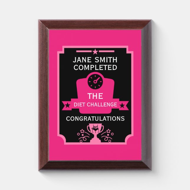 Weight Loss Congratulation Award Plaque (Vertical)