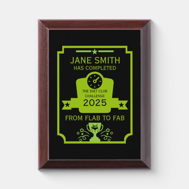 Weight Loss Congratulation Award Plaque (Vertical)