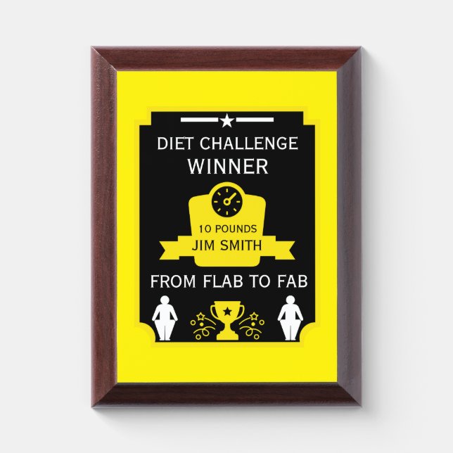 Weight Loss Congratulation Award Plaque (Vertical)