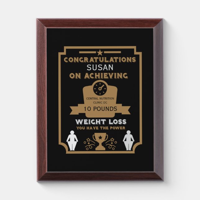 Weight Loss Congratulation Award Plaque (Vertical)