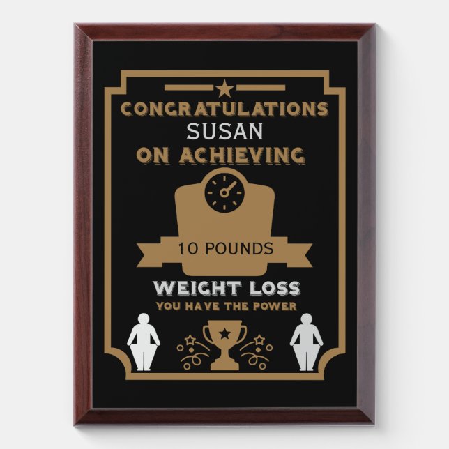 Weight Loss Congratulation Award Plaque (Vertical)