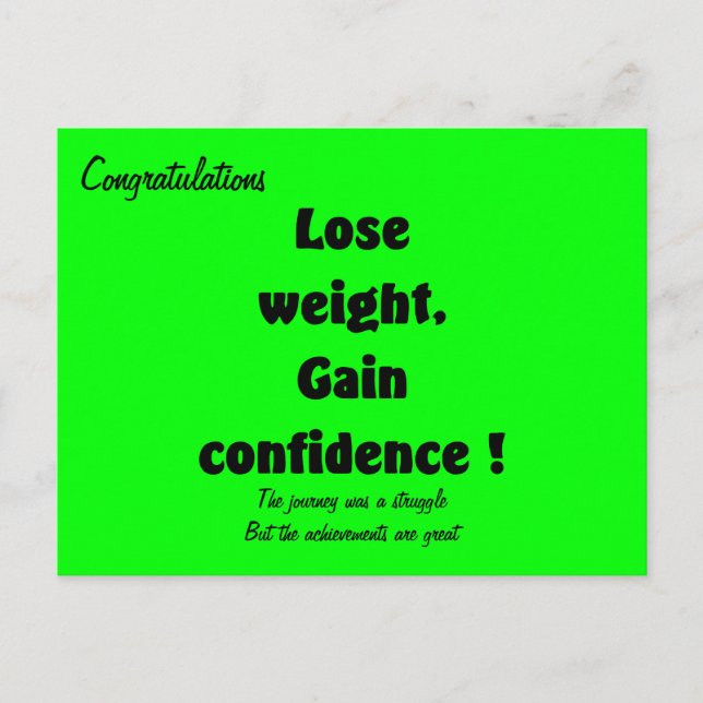 Weight loss congratulation cards (Front)