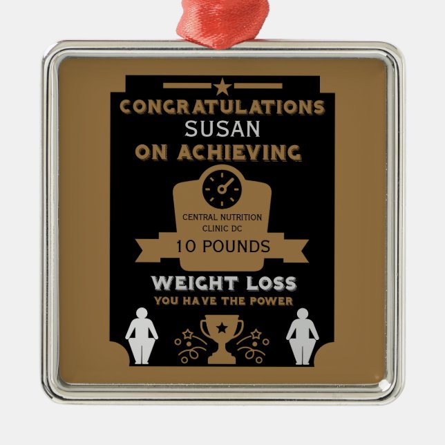 Weight Loss Congratulation Metal Ornament (Front)
