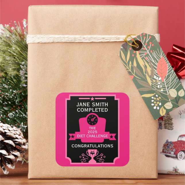 Weight Loss Congratulation Square Sticker (Holiday)