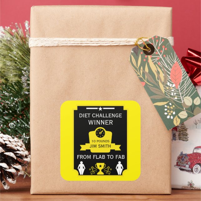 Weight Loss Congratulation Square Sticker (Holiday)