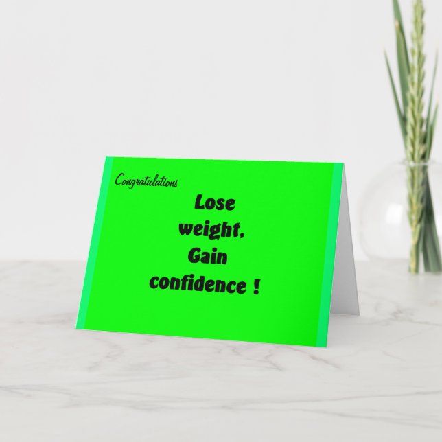 Weight loss congratulations greeting cards (Front)