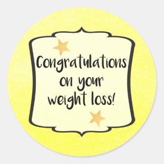 Weight Loss Diet Fitness Planner Congratulations Classic Round Sticker