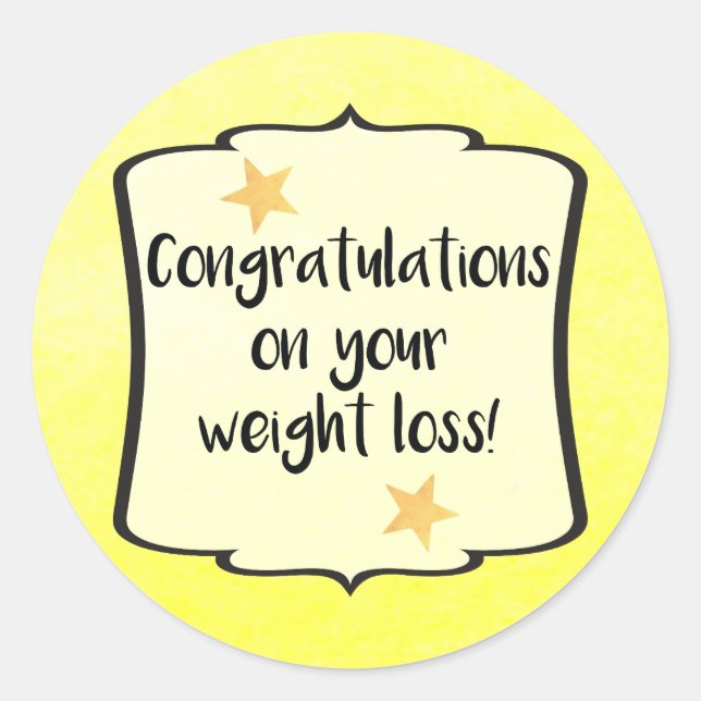 Weight Loss Diet Fitness Planner Congratulations Classic Round Sticker (Front)