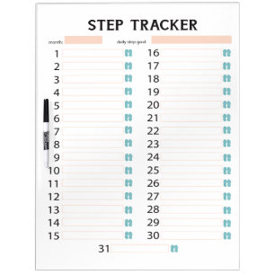 Weight Loss Fitness Step Tracker  Dry Erase Board